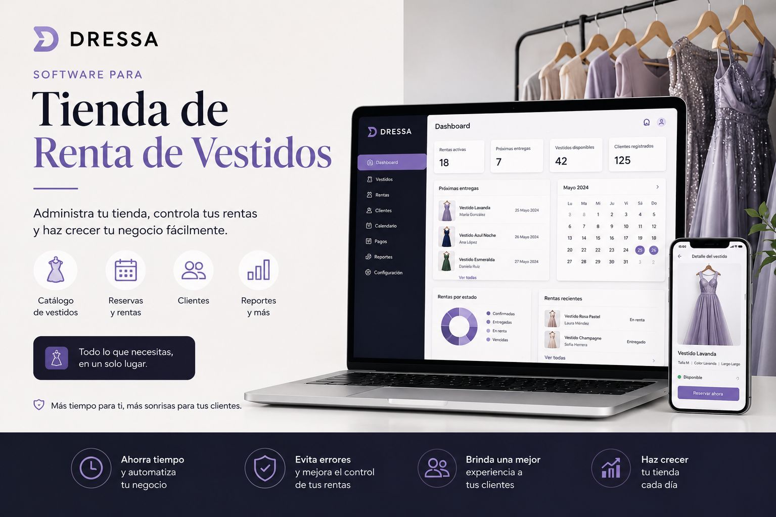 Dressa software para renta de vestidos